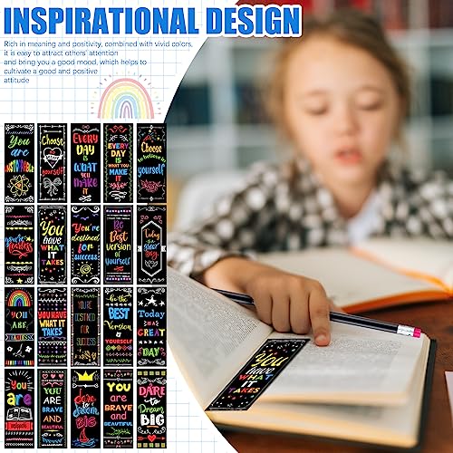 TecUnite 240 Pcs Inspirational Pencils Bookmarks 120 Set Motivational Bookmarks Thermochromic Color Changing Pencils Back to School Supplies for Student Reading Classroom Teacher Positive Reward Gift