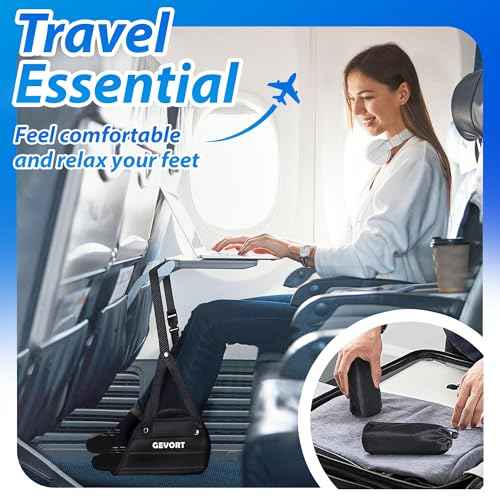 Airplane Foot Hammock for Plane Travel - Airplane Foot Rest - Plane Trip Essentials for Women/Man Long Flight Must Haves - Travel Gifts for Women/Man