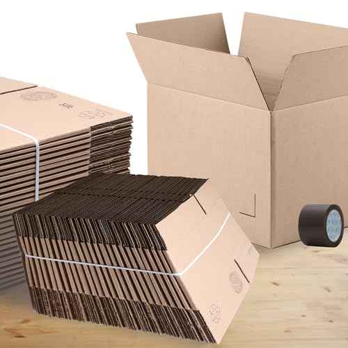 The Boxery 6"x4"x4" Brown/Kraft Corrugated Cardboard Shipping Boxes 100-Pack | Mailing, Packing, Moving & Storage for Business/Home ? Durable - Eco-Friendly, Recyclable - Made in the USA