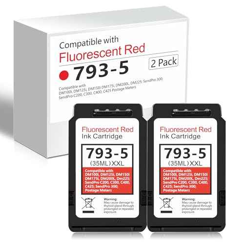 2-Pack SL-793-5 Red Ink Cartridge Replacement Compatible with Pitney Bowes 793-5 for DM100, DM200, SendPro C, SendPro+ Postage Meters
