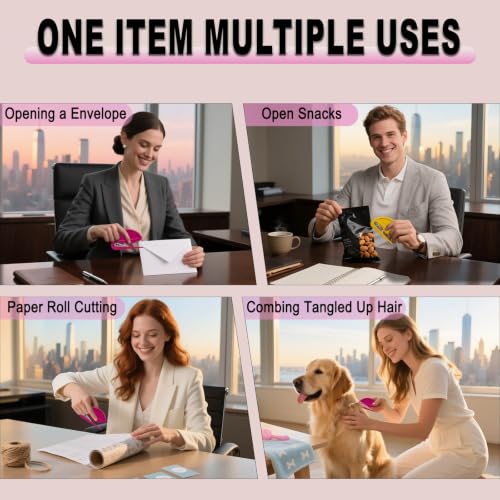 ZONICE 6 Pack Letter Openers with Concealed Blades & Ergonomic Grip - Color Style A