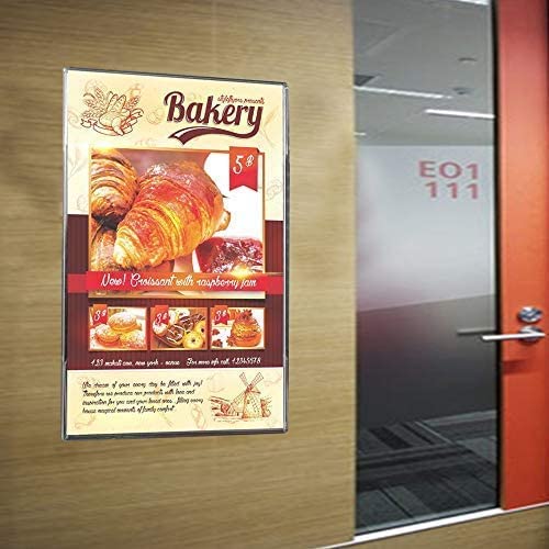 Ludery 8.5x11 Wall Mount Sign Holders Pack of 6 - Clear Acrylic Frame with 3M Tape for Office & Retail