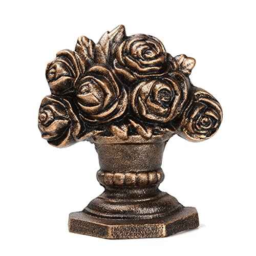 BRASSTAR Cast Iron Roses Door Stopper Heavy Duty Door Window Holder Home Office Shop Decorative Black Gold Color TQGJPT259