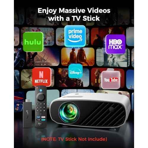 Mini Projector for iPhone, ELEPHAS 2025 Upgraded 1080P HD Projector, 8000L Portable Projector with Tripod, Movie Projector Compatible with Android/iOS/Windows/TV Stick/HDMI/USB