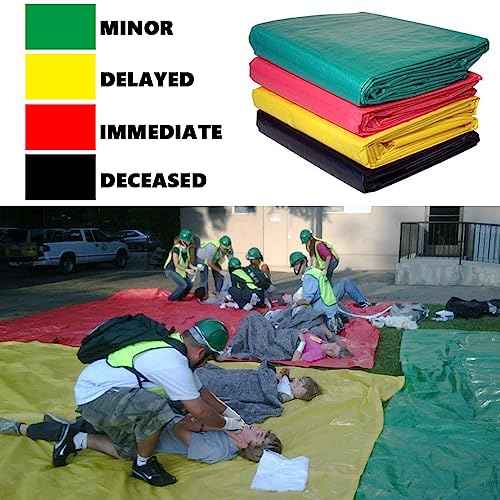 Triage Tape Kits for First Aid & Emergency Response - Set of 4 (Black:Deceased, Red:Immediate, Yellow:Delayed, Green:Minor)