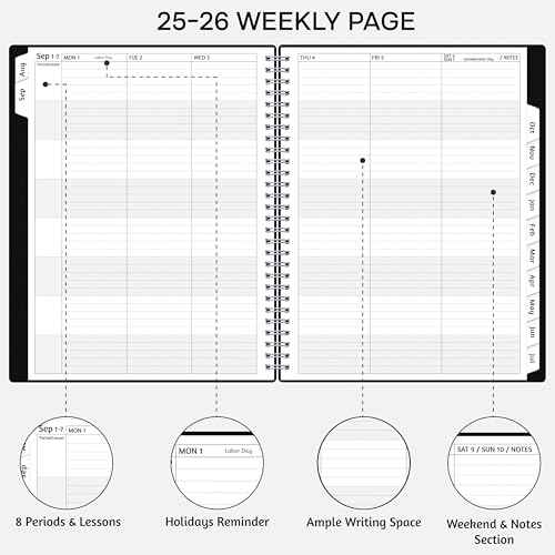 Teacher Planner 2025-2026, AUG. 2025 ? JUL. 2026, Lesson Planner 2025-2026 Academic Year, with Tabs, Thick Paper, 2-Sided Pocket, 8¡¯¡¯ x 10¡¯¡¯ Daily Weekly and Monthly Calendar with 8 Periods