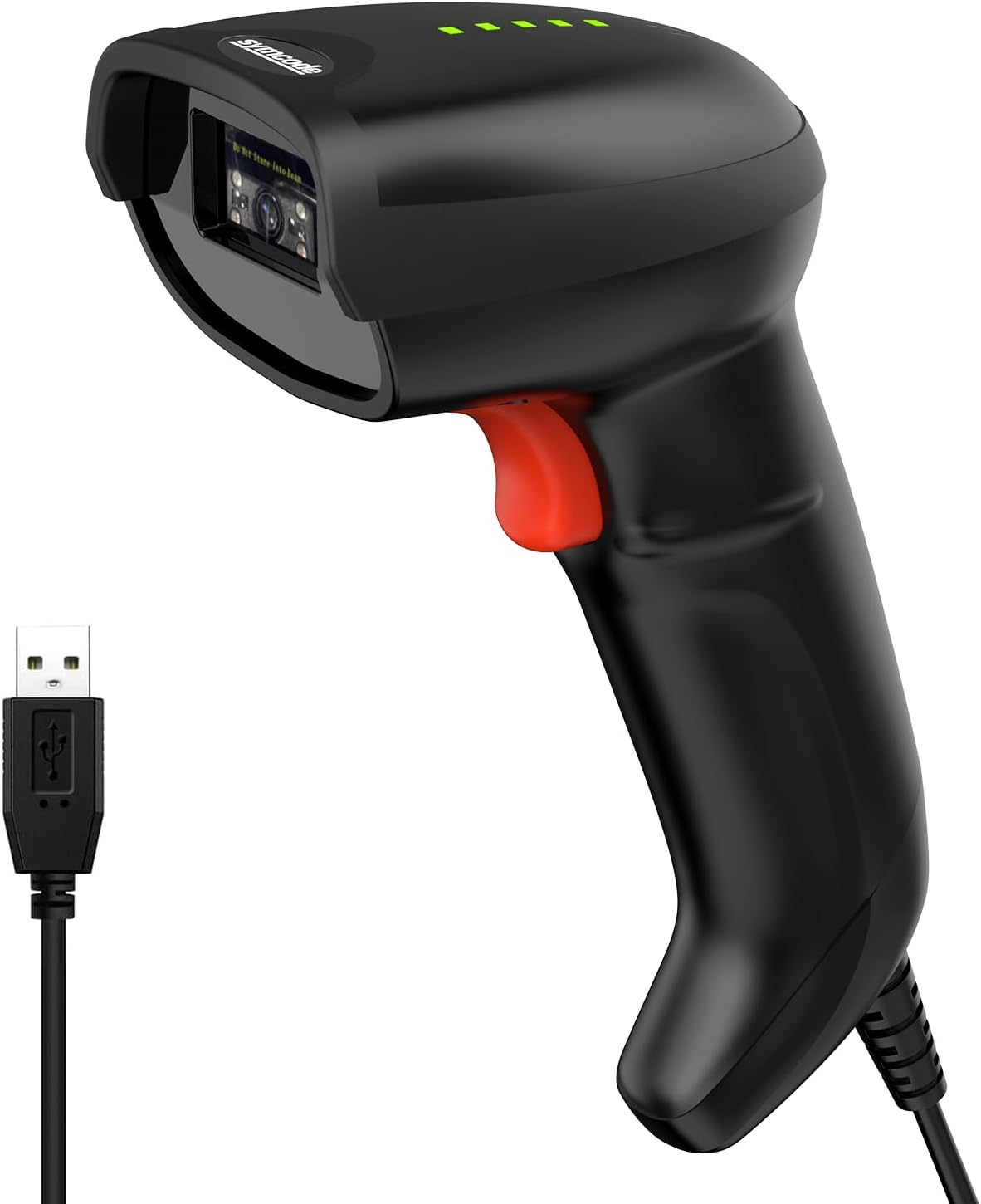 Symcode USB Barcode Scanner - Handheld Wired Scanner with Long USB Cable for Mobile Payments & Retail