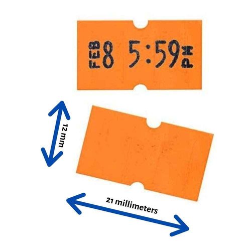 Perco 1 Line White & Fluorescent Red Labels - 16,000 Blank Price & Date Gun Labels Bundle