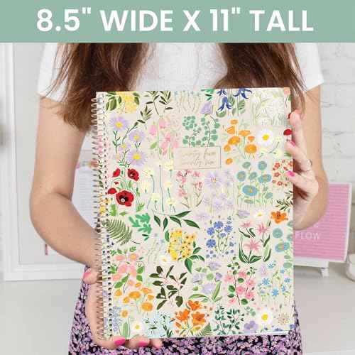 bloom daily planners 2025-2026 (8.5" x 11") Academic Year Day Planner (July 2025 - July 2026) - Weekly & Monthly Dated Agenda Organizer with Stickers & Tabs - Garden Party, Beige