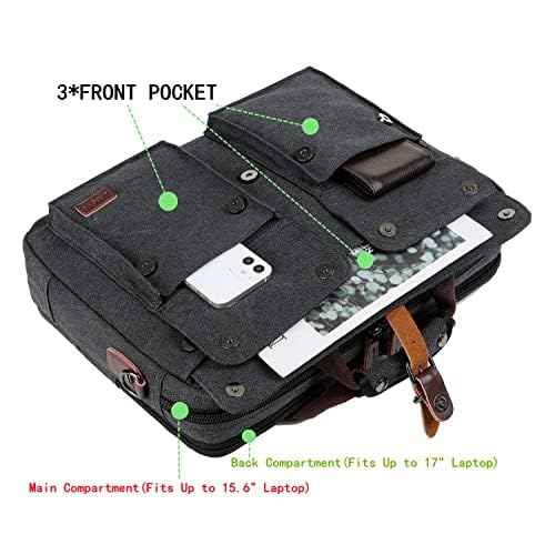 Stylish 17 inch Canvas Laptop Bag Messenger Bag Briefcase Vintage Crossbody Shoulder Bag Military Satchel for Men BC-07