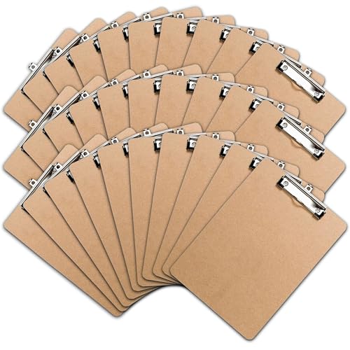 Office Solutions Direct Set of 30 Low Profile Hardboard Clipboards A4 Letter Size