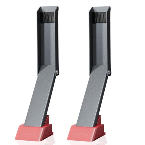 2 Pack Door Stop, No Drill Door Stoppers - - Kickdown Doorstop for Home, Glass Doors, & Outdoors, Easy to Install Doors with Self Adhesive Door Stopper, No Screw Flip Down Portable Door Stopper - Gray