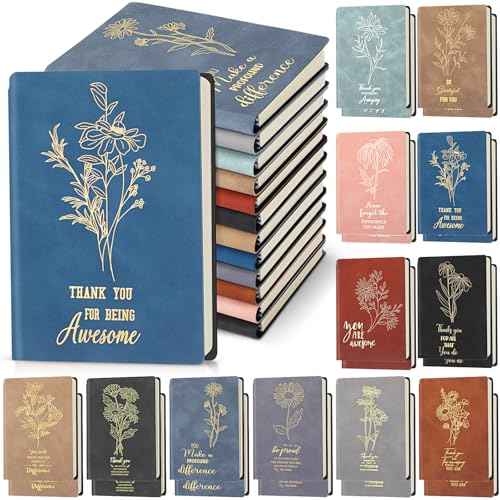 24 Pcs Christmas Thank You Appreciation Gifts for Women Teacher Mini Notebooks Bulk A6 Pocket Small Journals Tiny College Ruled Lined Notebook for Student Teacher School Xmas(Classic Color)