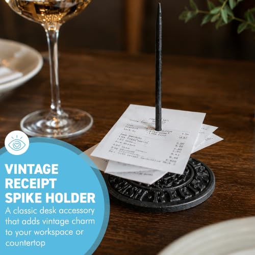 Vintage Cast Iron Receipt Spike Paperweight | Office & Restaurant Organizer