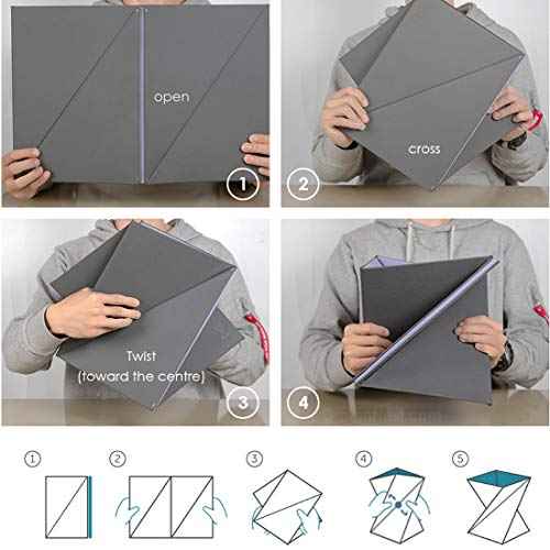 DesignNest Levit8 Portable Standing Desk Work Station Foldable Sit to Stand Laptop Riser, Easy flat to Raised surface Converter, Origami home, office Travel (Medium)