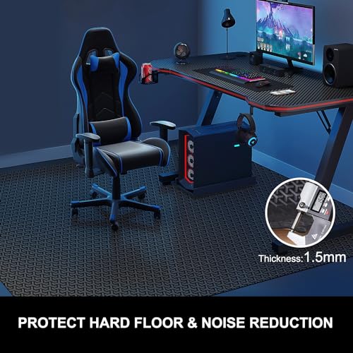 Office Chair Mat for Hard Floor, 50"x60" Large Computer Chair Mat, Unique Y-Shaped Pattern Floor Protector Rug for Rolling Chairs, Anti-Slip PVC Desk Floor Mat for Work, Home, Gaming