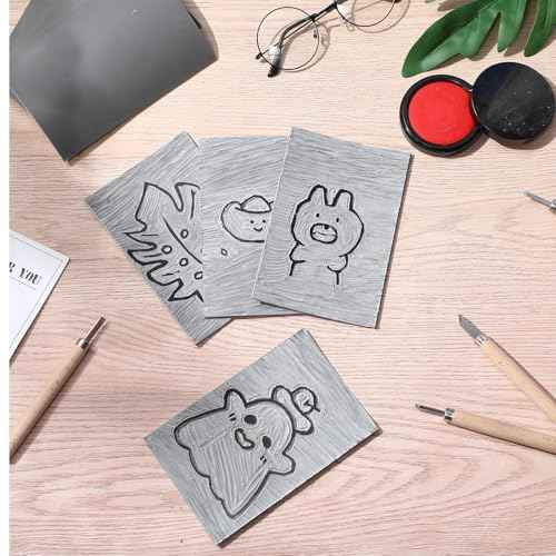 MotiMind 18 Pcs Linoleum Blocks 6 x 8 Inch for Printmaking Rubber Carving Block Soft Gray Linocut Block for DIY Crafting Projects Scrapbook Painting Stamp Maker