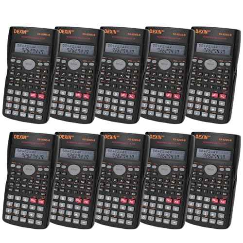 10 Pack Engineering Scientific Calculators, 2-Line Display Function Calculator, Math Calculator Ideal for Student Teacher Middle School, College and Offices