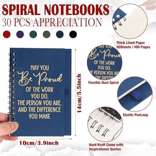 Gueevin 60 Pcs Employee Appreciation Gifts Spiral Notebooks with Retractable Ballpoint Pens May You Be Proud Of The Work You Do Inspirational Notebooks Pens for Coworker Teacher Nurse Assistant