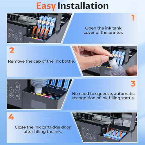 522 Ink Refill Bottles for ET-2800 ET-2400 ET-4800 ET-2803 Compatible for E-pson 522 Ink Refill Use for Eco Tank ET2800 ET2400 ET4800 ET2803 ET-2720 ET-4700 ET-4810 ET-2840 Printer, 5 Pack