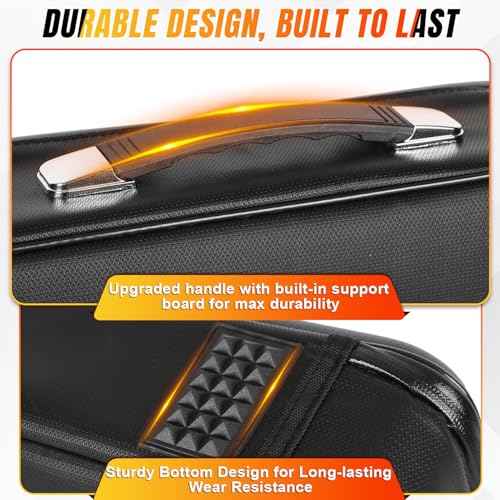 Fireproof Document Box with Lock, Hard Shell Fireproof File Organizer, Portable Water Resistant Safe Box for Important Documents Passports Certificates
