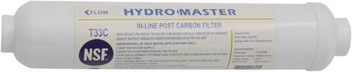 HYDRO MASTER In-Line Post Carbon Filter - 10 Inch x 2 Inch with 1/4-Inch NPT Connection