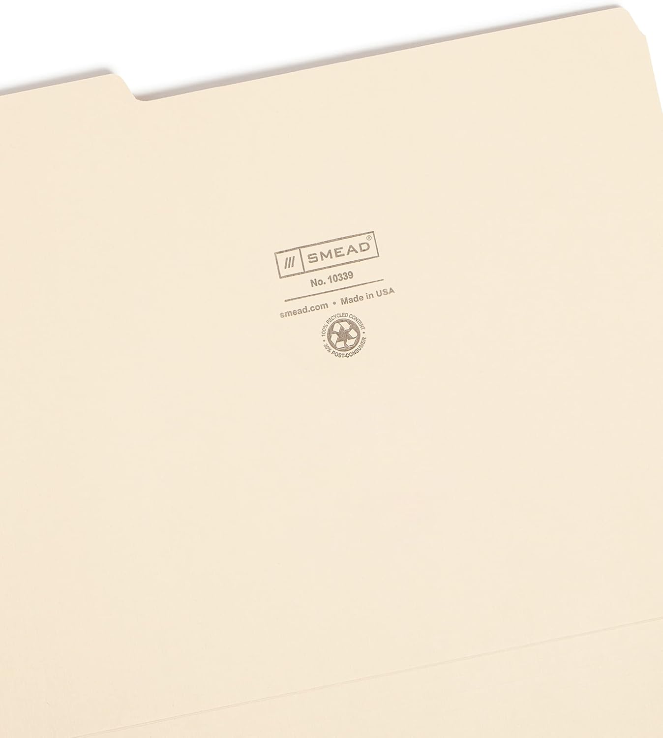 Smead 100% Recycled File Folders - 1/3-Cut Tab, Letter Size, Manila - 100 Count Box