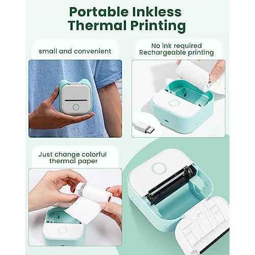 T02 Sticker Printer, ¡¼2024 New Upgrade¡½ Mini Thermal Maker, Sticker Printer Machine, Bluetooth Wireless Portable Maker for Kids Birthday