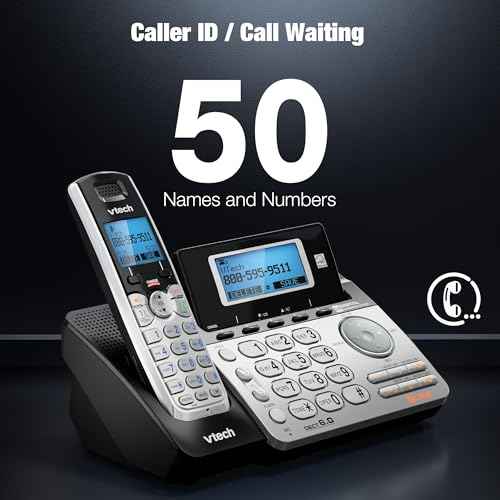VTech DS6151-2 2 Handset 2-Line Cordless Phone System for Home or Small Business with Digital Answering System & Mailbox on Each line, Silver