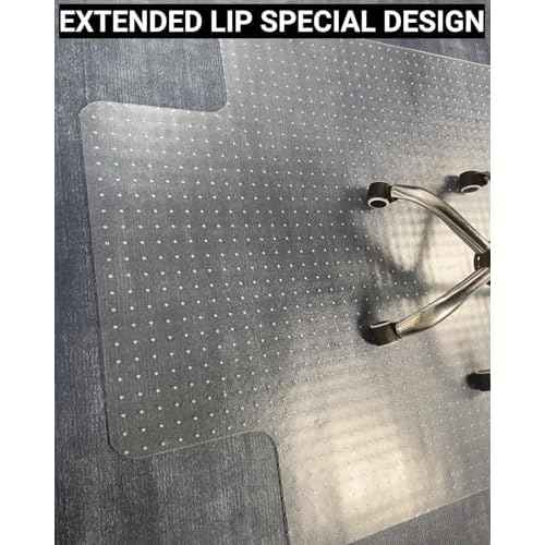 36¡± x 48¡± Office Chair Mat for Carpeted Floors ? Large, Slip-Resistant, Heavy-Duty Desk Protector with Extended Lip ? Easy Glide Rolling Desk Chair Mat for Work, Gaming, Home