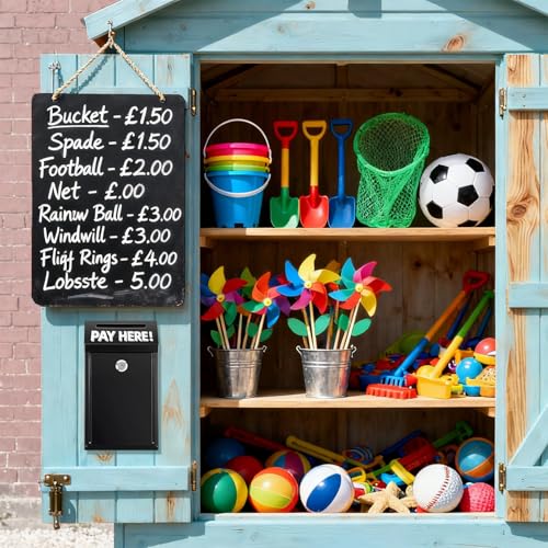 Hualleko Black Metal Donation Box with Lock & Slot - Wall Mount Secure Cash Container