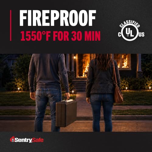 SentrySafe Fireproof Safe Box with Key Lock, 0.25 cu ft, Fire-Resistant Chest for Documents & Valuables