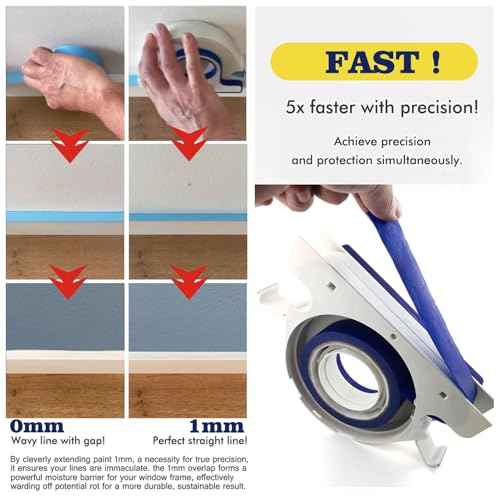 LiebeWH Painter Tape Applicator Portable Masking Tool Dispenser with Safe Design for Paint Decoration Window Door Frame Projects