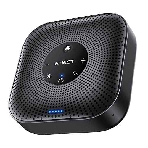 EMEET Conference Speakerphone M0 Plus, 4 AI Mics 360¡Æ Voice Pickup, Noise Reduction, USB C Speaker, Bluetooth Conference Speaker for 8 People w/Daisy Chain for 16 Compatible with Leading Software