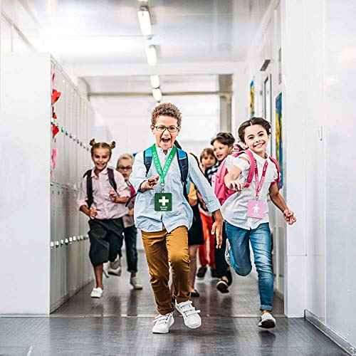 Hall Pass Lanyards with Large Card Passes, Unbreakable School Classroom Passes Set for Teacher Parents (10 X Hall Pass) (Red 10* Hall Pass)