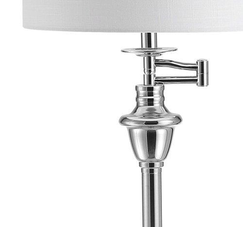 JONATHAN Y JYL3055B Cora 60" Metal/Glass LED Side Table and Floor Lamp Contemporary,Transitional for Bedrooms, Living Room, Office, Reading, Chrome