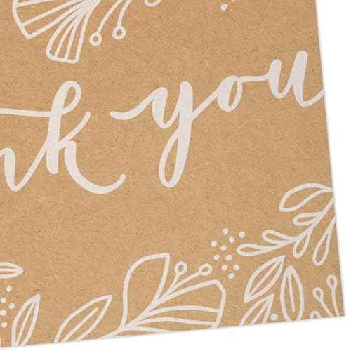 Hallmark Bulk Kraft Thank You Notes (100 Blank Cards with Envelopes) for Weddings, Engagement Parties, Bridal Showers
