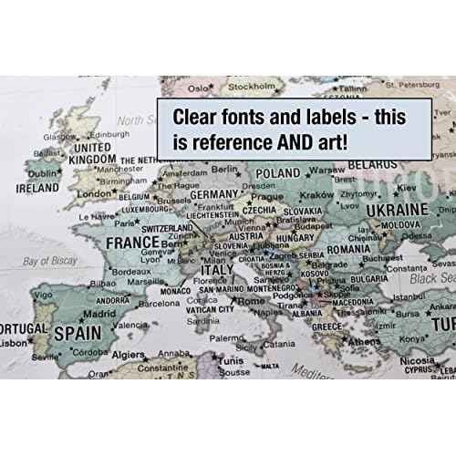 Laminated World Odyssey Map Poster | Executive Style Map | Includes The Most Legible Location Labels | 36¡± x 24¡± | Shipped Rolled in a Tube, Not Folded | Great for The Home or Classroom