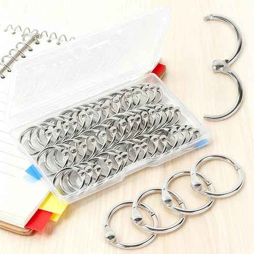 Small Binder Rings 1/2 inch 50 Pcs Mini Book Rings Small Key Ring Metal Loose Leaf Binder Ring for Index Cards (50PCS)