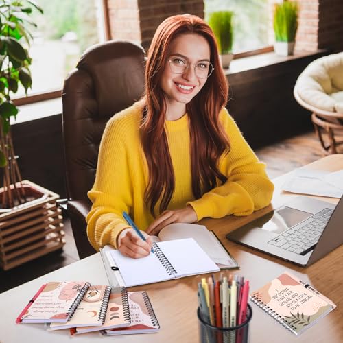 Kosiz 96 Pcs/48 Set Positive Affirmation Gifts Gratitude Spiral Notebooks with Pens Motivational Encouragement Notepads Daily Affirmations Journal for Women Christmas Holiday Gifts (Rainbow)