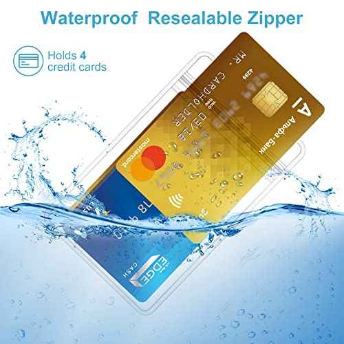 10 Pack Extra Thick ID Card Name Badge Holder Heavy Duty Waterproof Clear Plastic PVC Vertical Sleeve Pocket Resealable