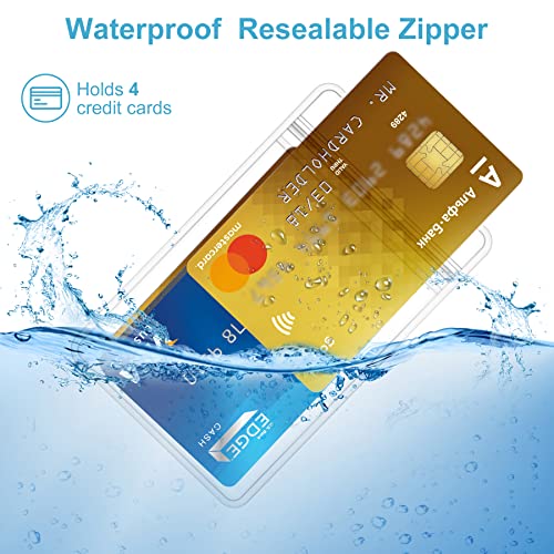 Abeyath 10 Pack Extra Thick Waterproof ID Card Badge Holders - Clear PVC Vertical Sleeves, Resealable, Heavy Duty