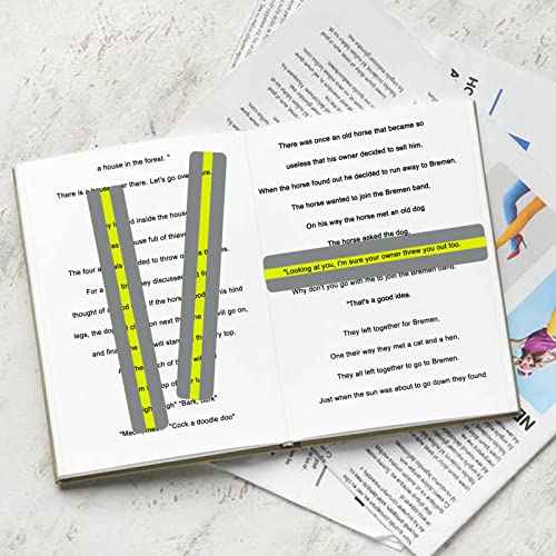 36 Pieces Guided Reading Strips Colored Yellow Overlay Highlight Bookmarks Reading Strips Help with Dyslexia for Crystal Children and Teacher Supply