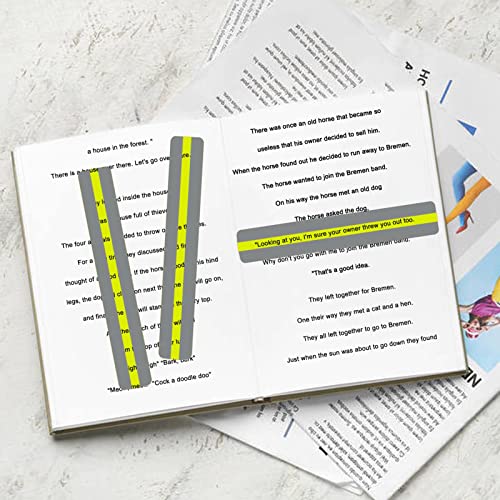 36 Pcs Yellow Guided Reading Strips for Kids and Students, 19 x 3.2 cm - Durable PVC Overlays
