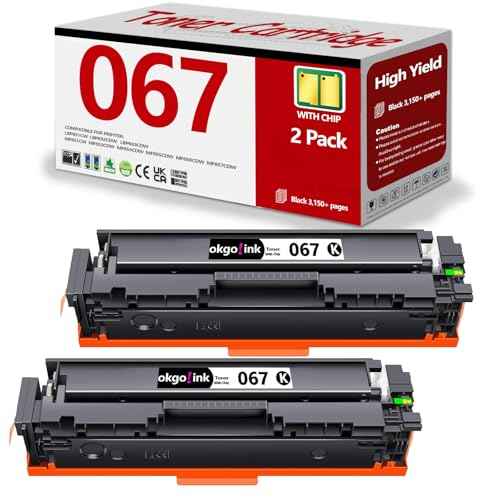 067 067H Black Toner Cartridge Set 2 Pack CRG-067 Compatible Replacement for Canon 067 canon067 Toner Works with Color ImageClass MF656Cdw LBP632Cdw MF654Cdw MF653Cdw LBP633Cdw MF650C LBP630C Printer
