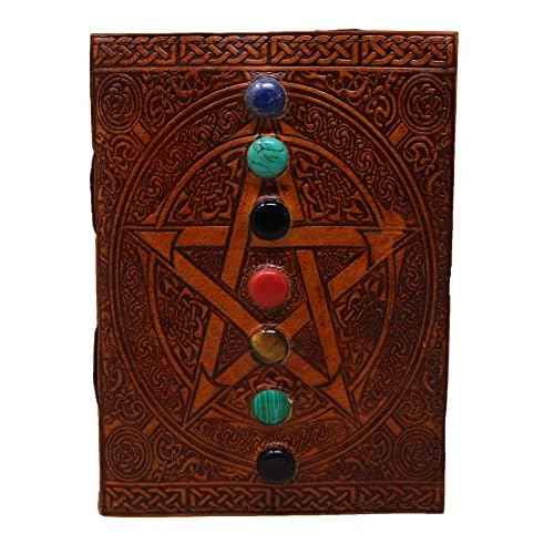 18 cm Star Stone 3D Emboss Leather Blank Book grimoire leather journal book of shadows spell book leather diary journal notebook sketchbook gift for artists