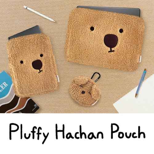 Pluffy HACHAN Laptop Pouch [13 inch/15 inch/17 inch] Cute Fluffy Laptop Pouch Case Sleeve for Women (Brown, 15 inch)