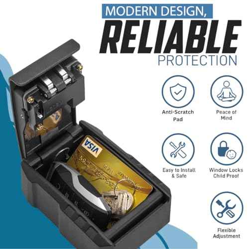 Superlit XL Car Lock Box ? Turo Key Lock Box for Car Window & Vehicle Key Storage, Anti-Theft Car Lockbox for Rentals & Rideshare, Waterproof Car Key Vault with RFID Signal Blocker Pouch