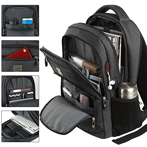 Volher 15.6 Inch Black Business Travel Laptop Backpack Anti Theft Slim Bag