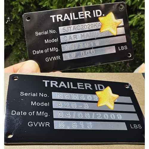 Trailer VIN ID Plate Data TAG Blank Model Identification VIN Serial Number, Model, Date of MFG and GVWR, Tailgating id Plate for Cargo Carriers Trucks Boats (5 PCS., Trailer ID., 3.74x2.16)